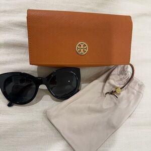 Tory Burch Black Sunglasses with Orange Case